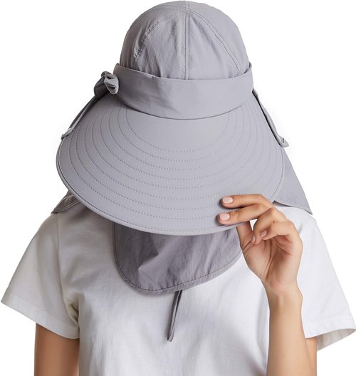 Icolor Sun Hats - Women's Fishing Hat with UPF 50+ Protection | Detachable Face Mask & Wide Brim