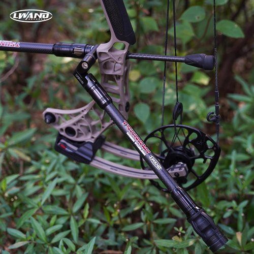 LWANO Archery Compound Bow Stabilizer - Adjustable 6-12 Inch Carbon Fiber for Vibration Reduction