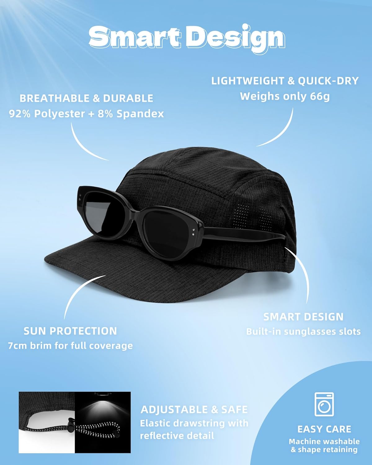 Skiennix Performance Hat - Lightweight Breathable Mesh Sport Cap for Running, Golf, Cycling, Tennis