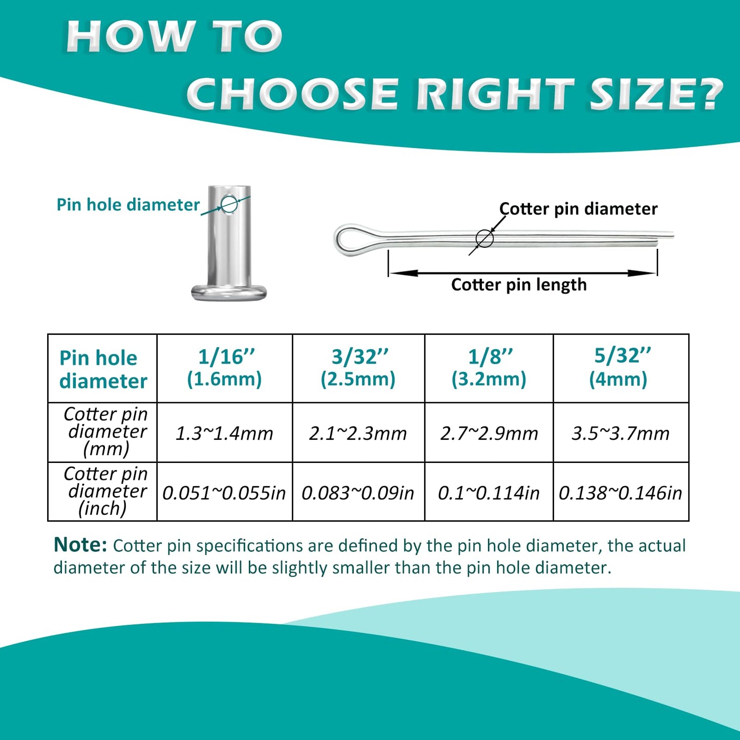 Hoeine Cotter Pin Assortment Kit, 275pcs Hardware Pins 10 Sizes Stainless Steel Cotter Pins for Mower, Tractor, Motorcycle, Boat, Vehicle, etc.
