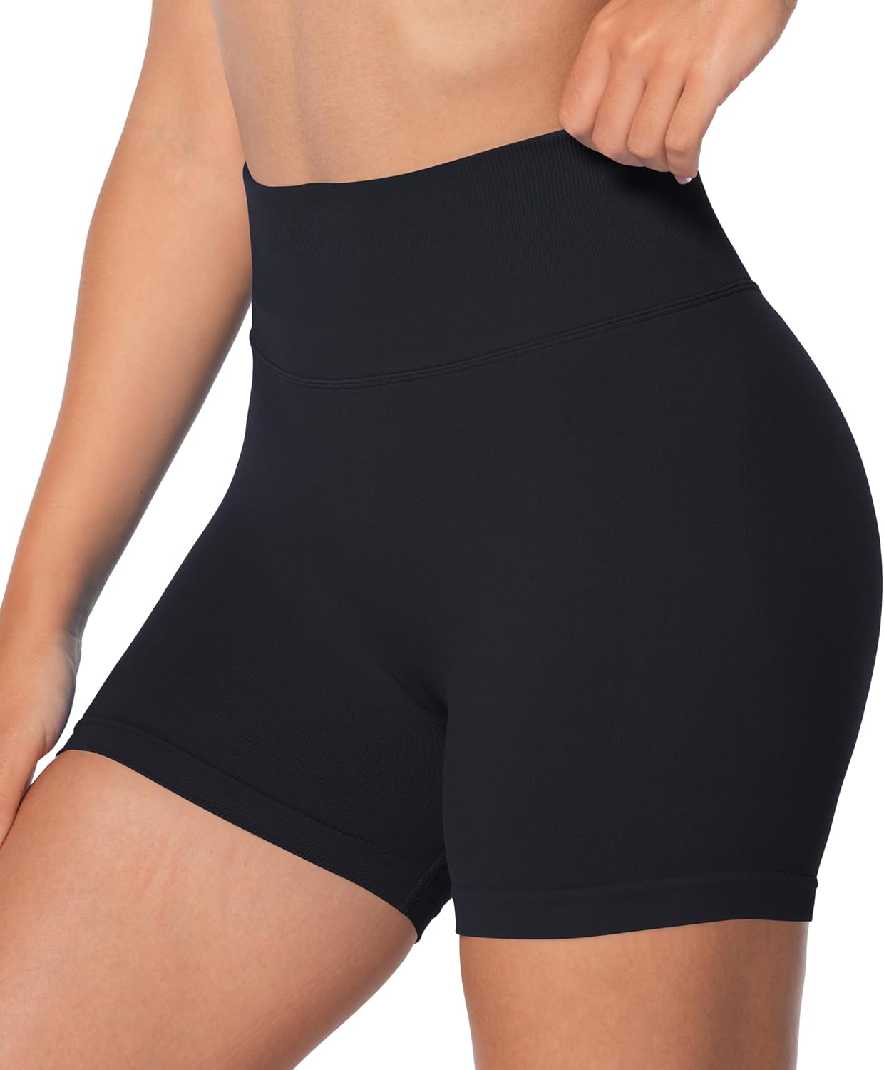Sunzel Seamless Scrunch Butt Biker Shorts - High Waisted Booty Lifting Yoga Gym Shorts with Tummy Control