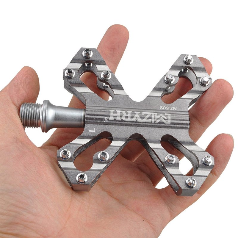 ThinkTop 3 Bearing Ultralight MTB BMX Road Mountain Bike Pedals Platform Flat Aluminum Sealed Ever Lubricate Bearing Axle 9/16 Inch,Gray