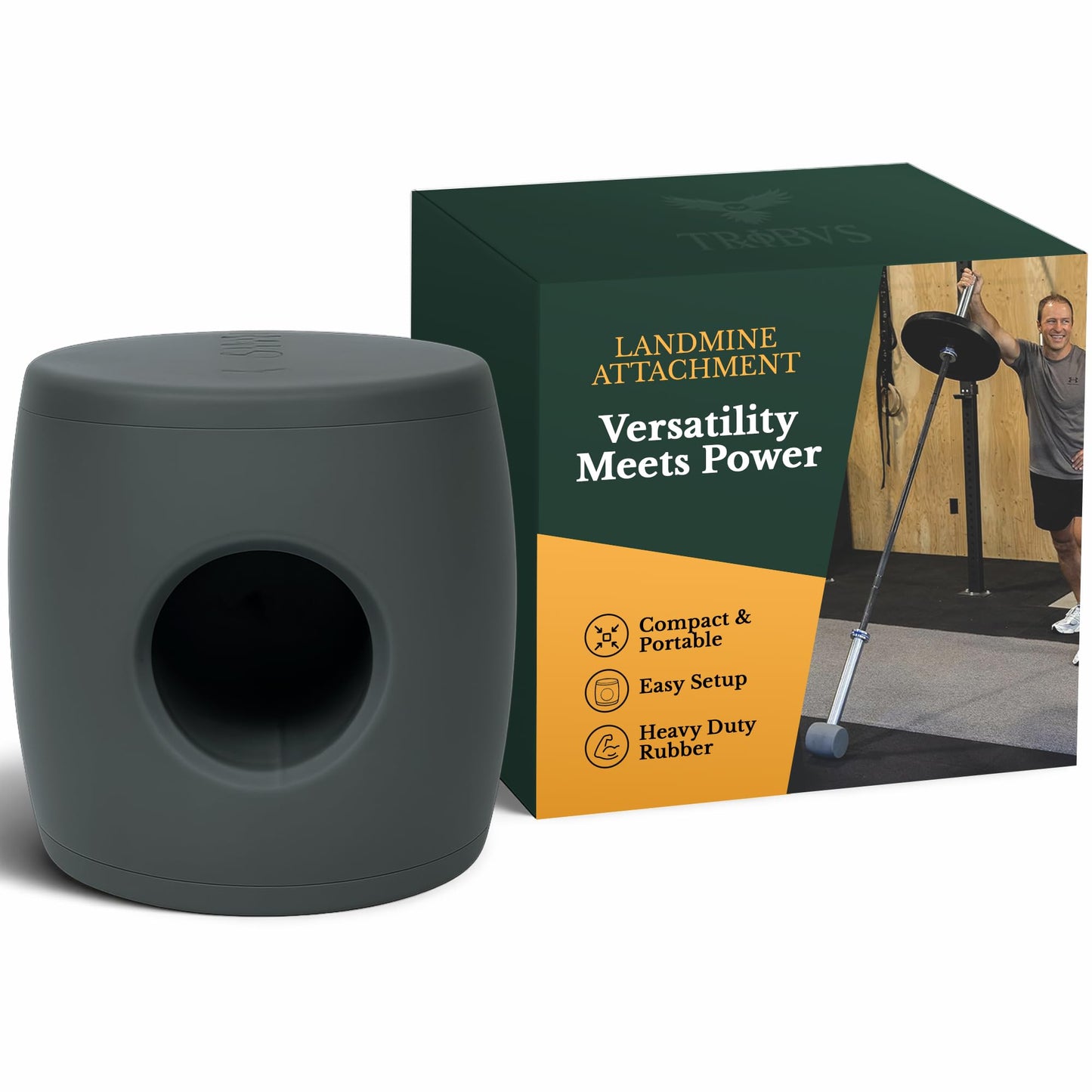 Tribus Grips X Landmine Attachment – Compact Rubber Fits Olympic Bars for Presses, Rows, Squats & Core Training – Portable for Home & Gym Workouts