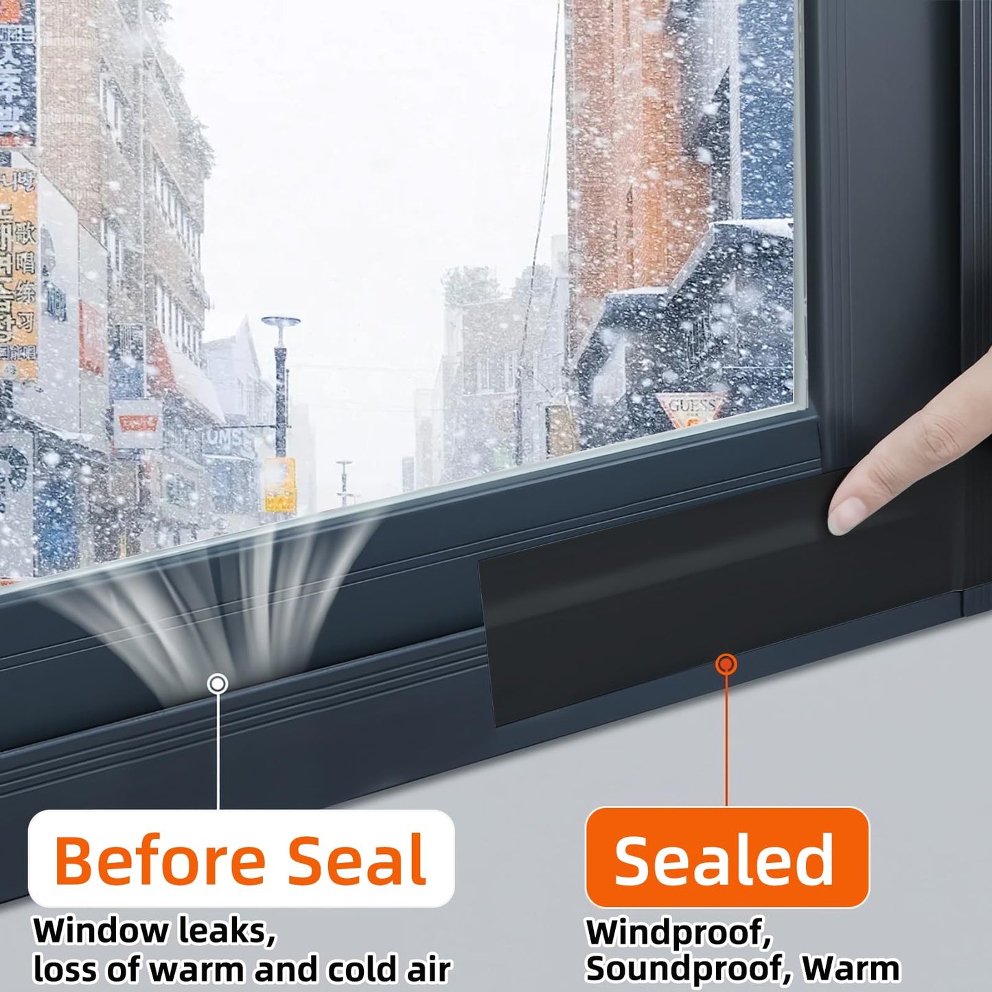 ZOMPAGO Strong Adhesive Cloth Weather Stripping Tape,1.8inx33FT,Black for Sliding Windows and Door Frames - Seal Strip for Soundproofing,Dustproof, Waterproof,and Windproof-Durable and Wear Resistant