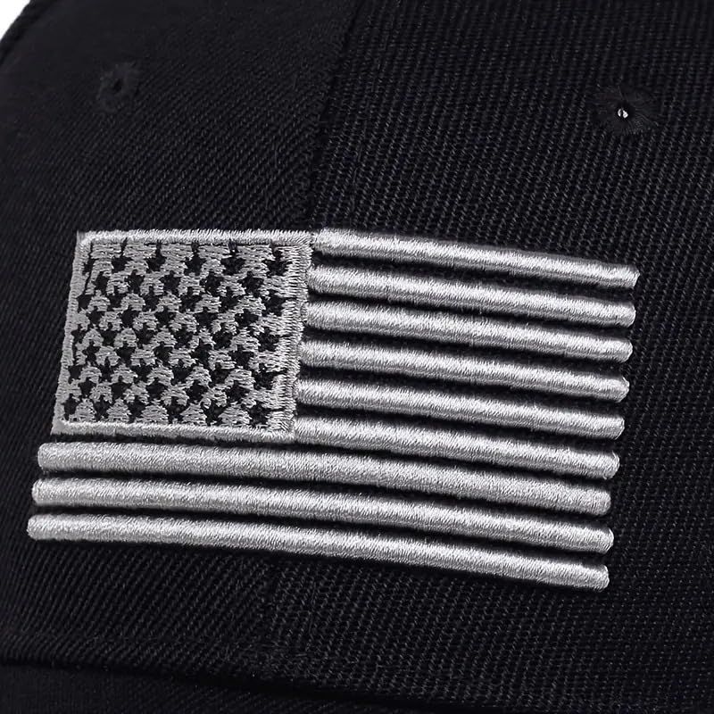 USA Flag Baseball Cap - Unisex Patriotic Hat - Black