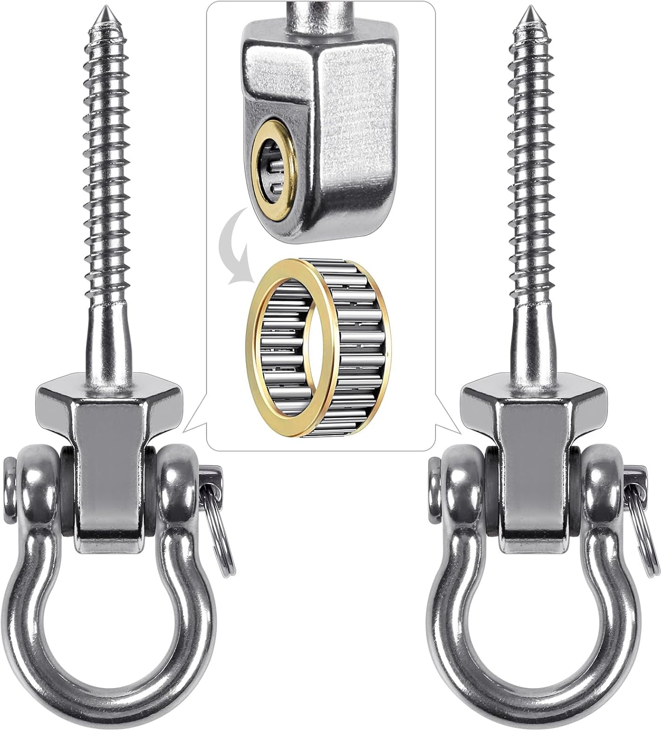 BeneLabel Heavy Duty Swing Hangers - 2-Pack Stainless Steel 304 Brackets for Indoor/Outdoor Use | 1500LB Capacity