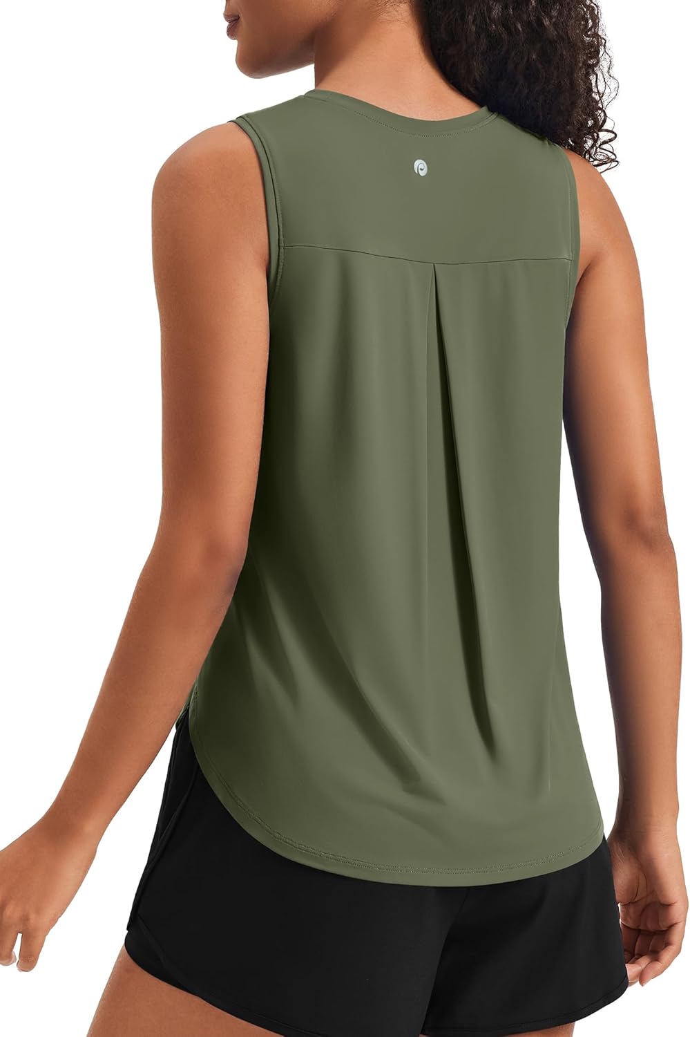PINSPARK Women's Workout Tank Tops - Soft Sleeveless Yoga Shirts with Back Pleat & UPF 50+ | Athletic Fit
