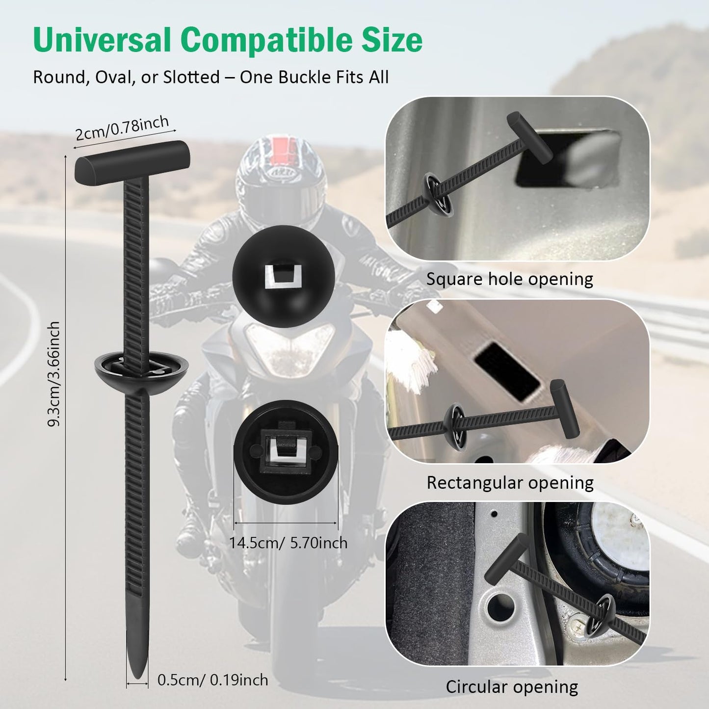 100PCS Nylon Universal Cable Tie Buckle with Dual-Side Gear, Foldable Quick Fix Heavy Duty Zip Ties with Pin & Button, Strong Easy Use Multipurpose Cable Tie Buckle Zip Tie for Car Daily Repair