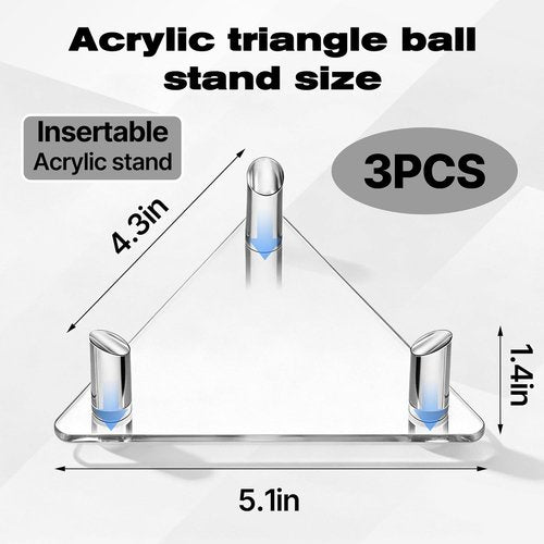 Acrylic Football Display Stand Set - 3 Pcs for Storing & Showcasing Balls | Versatile for Basketballs, Soccer Balls, & More