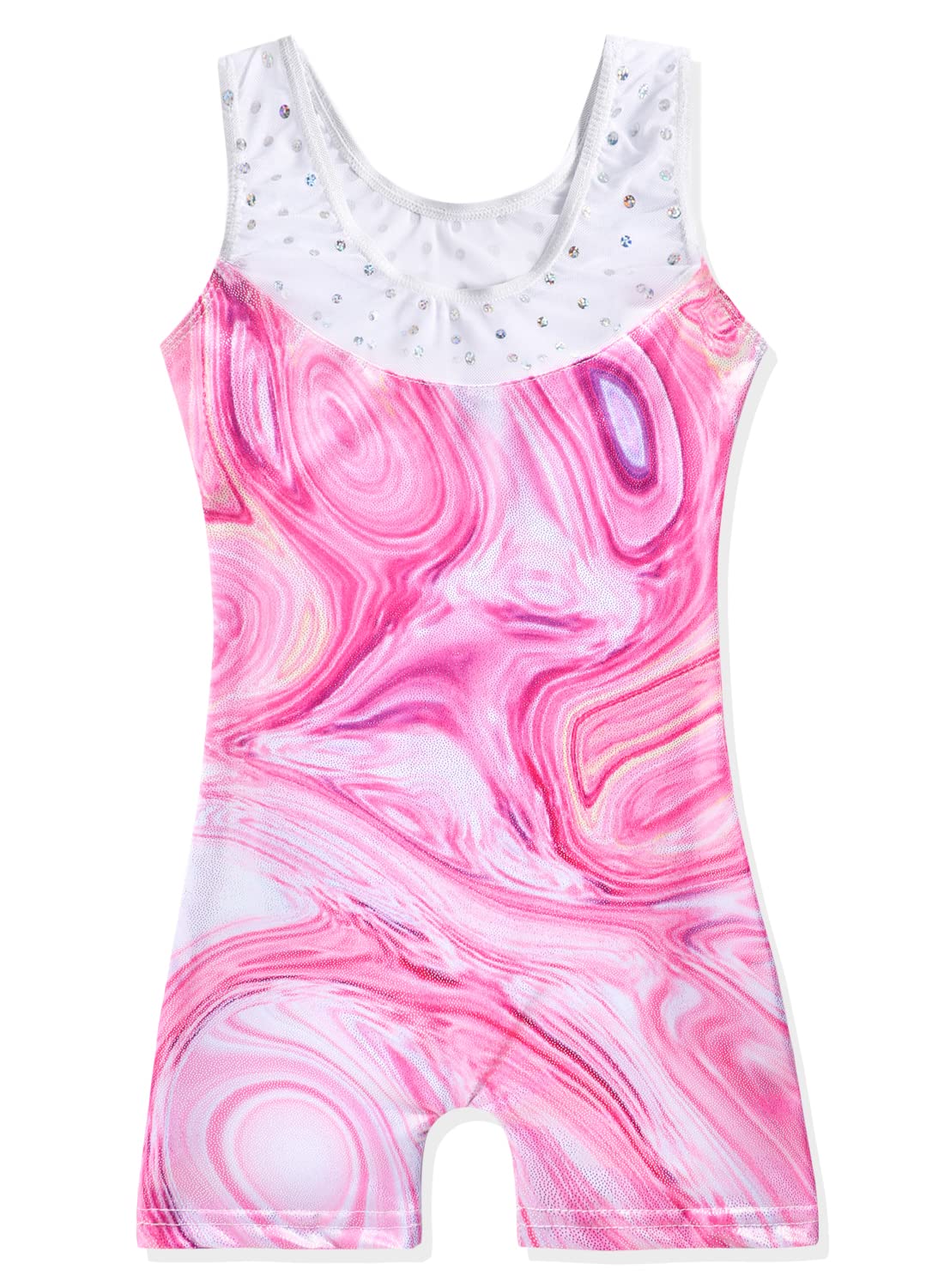 Leotards for Girls Gymnastics Unicorn Athletic Dance Wear Shiny Rainbow Blue Hotpink (Pink, 4-5T)