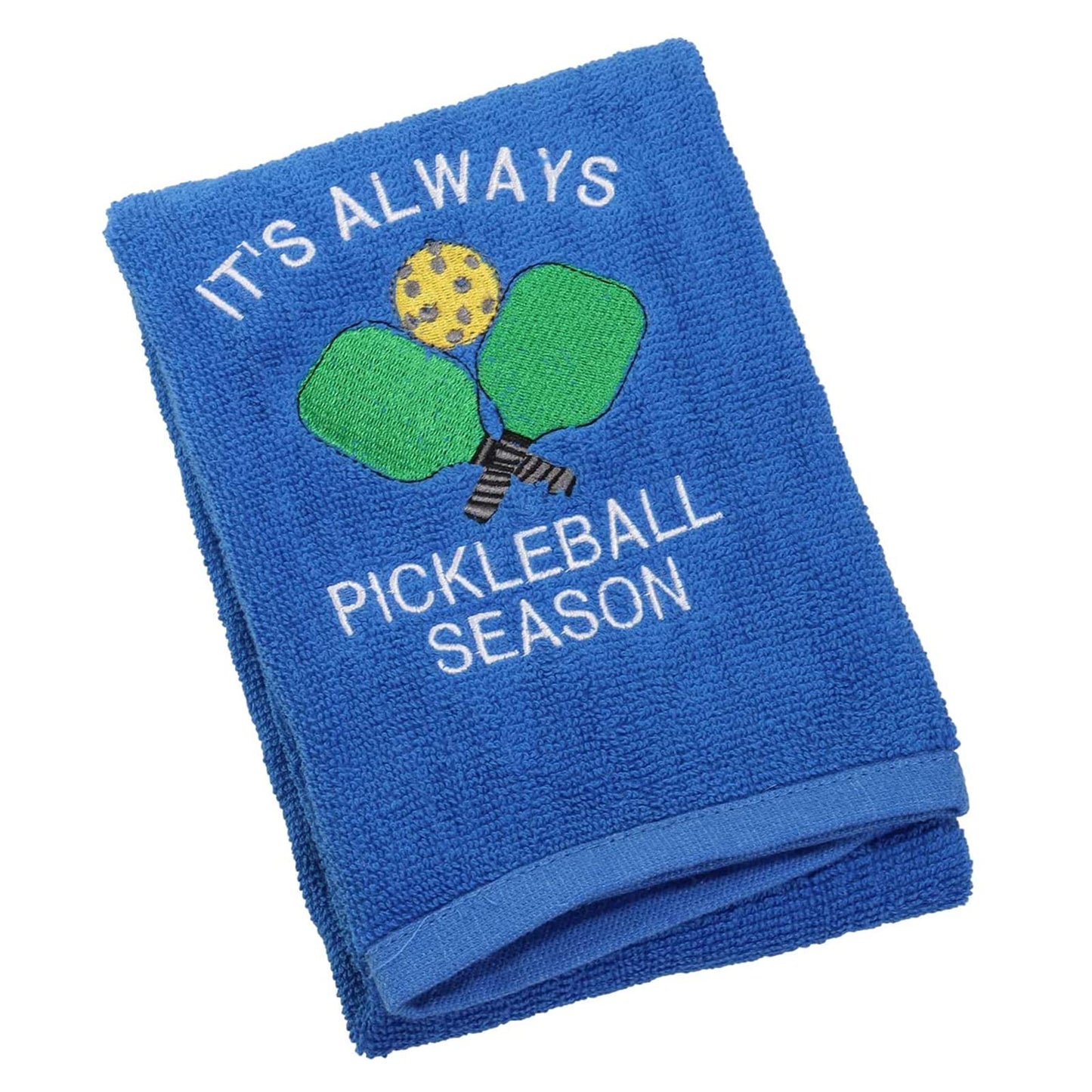 Pickleball Gift Towel It's Always Pickleball Season Embroidered Towel Gift for Pickleball Lover (Pickleball Season)
