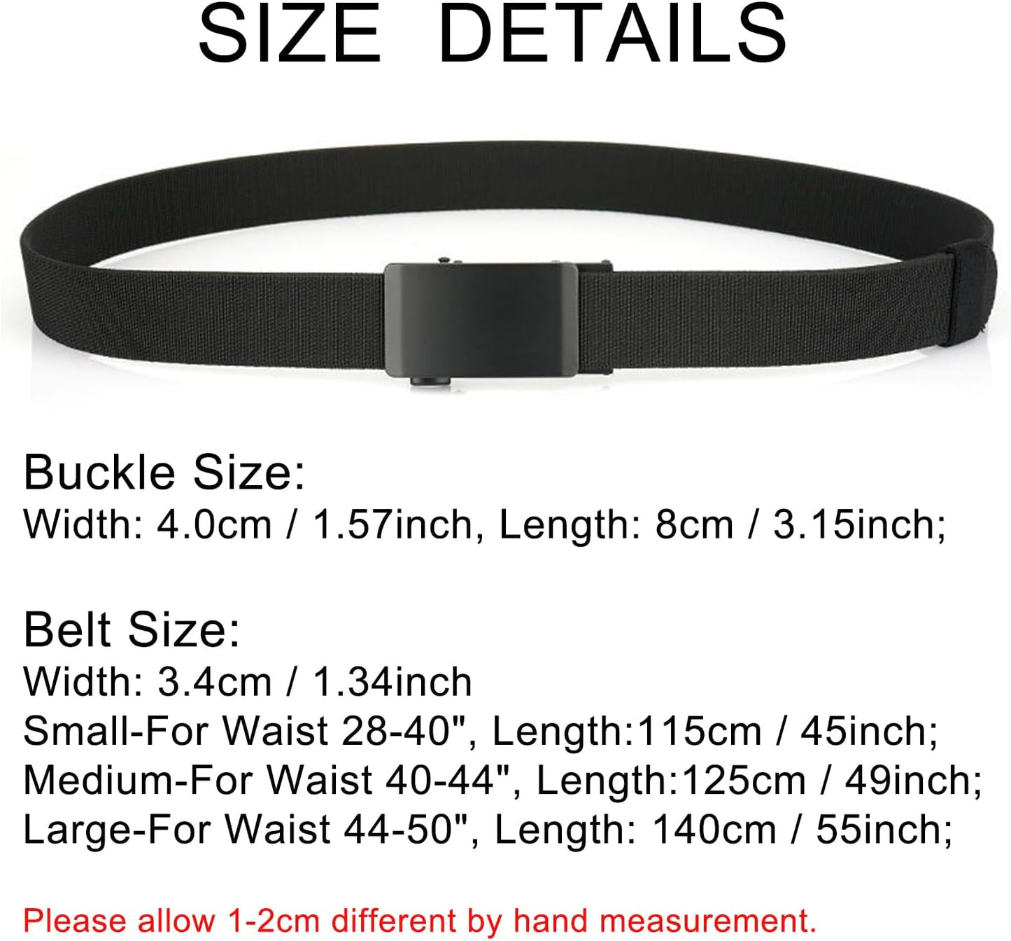 Skiennix Men's Elastic Nylon Ratchet Belt - Stretch Webbing for Jeans & Golf - 1.34" Wide