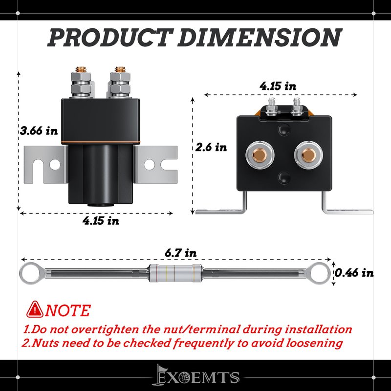 EXOEMTS 48V Club Car Solenoid, 4 Terminal Solenoid Coil for Club Car 1995-up DS & 2004-2008 Precedent Electric Golf Cart, Golf Cart Coil Solenoid with Resistor Replace OEM# 101908701 102774701