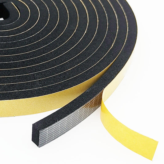Weather Stripping Door Seal Strip, Strong Adhesive, Weatherproof, Reduce Noise, Gap Filler, Foam Insulation Tape for Doors and Windows, Black, 1 in x 1/4 in x 13 Ft