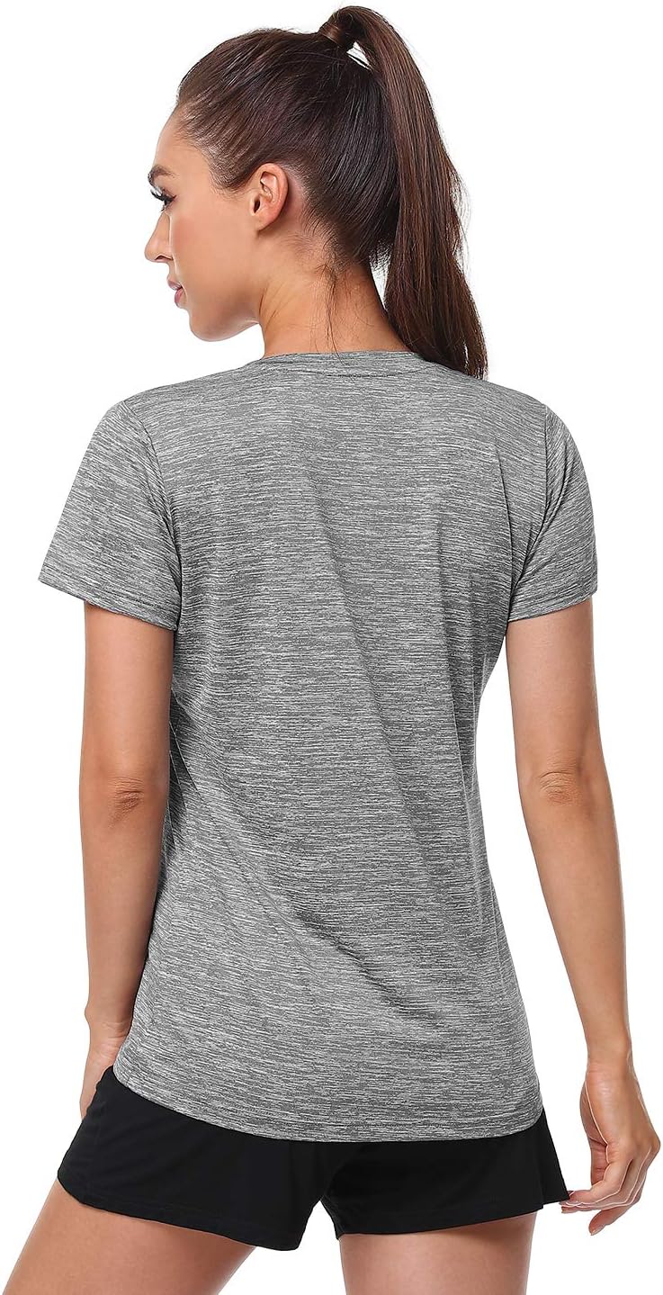 Skiennix Women's Moisture-Wicking Athletic V-Neck T-Shirts - 5-Pack, Short Sleeve, Comfortable Fit