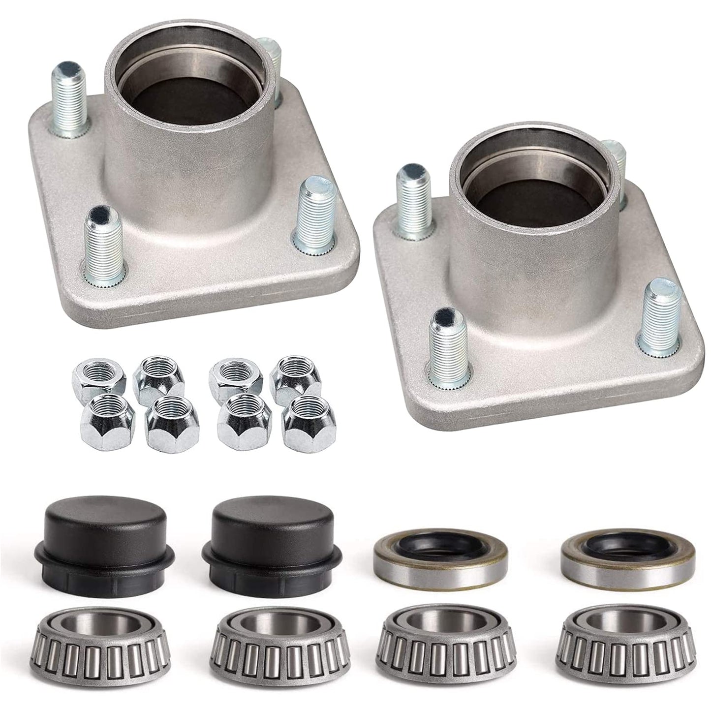 LEAPGOMAX Golf Cart Front Wheel Hub Assembly with Hub Bearing/Oil Seal/Nuts/Dust Cover for EZGO PDS&TXT/Medalist Gas & Electric 2001-Up, Replace OEM# 70895G01, L44643(Pack of 2)