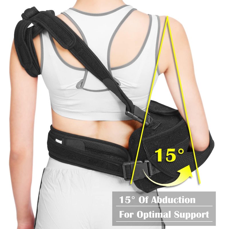 Shoulder Sling with Abduction Pillow, Abducted Shoulder Immobilizer for Rotator Cuff, Sublexion, Surgery, Dislocated and Broken Arm, Arm Sling Shoulders Immobilizer for Left & Right (Right)