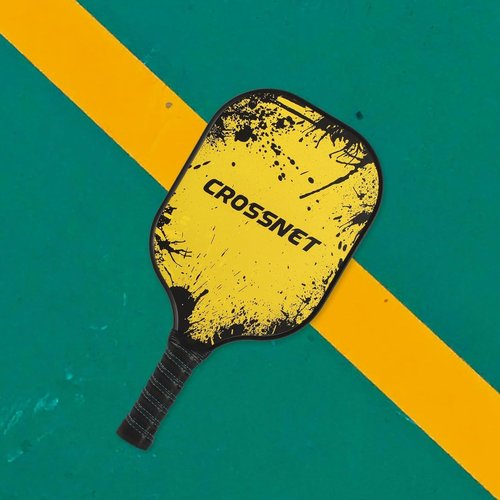 CROSSNET Pickleball Paddle with Fiberglass Face and Polymer Core for Long-Lasting Play, High-Performance Racket with Grip Handle, Cosmic Splatter