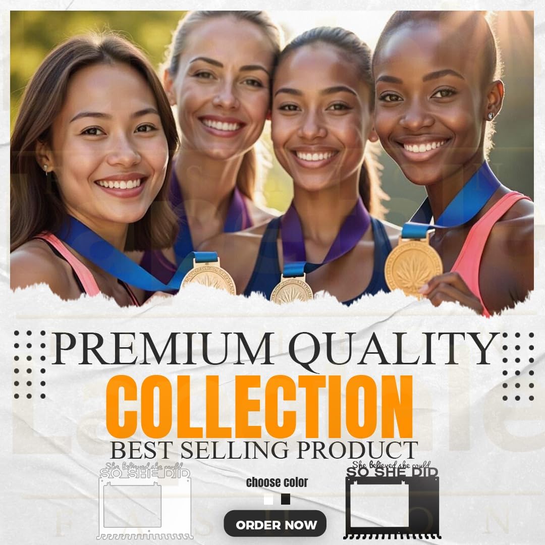 SO SHE DID Race Medal Holder - Stylish Wall Hanger for Marathon & Runner Medals | Durable Display