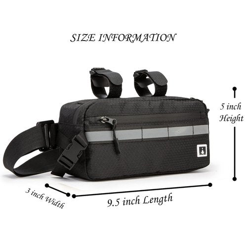 ROYALFAIR Waterproof Bike Handlebar Bag… (Black)