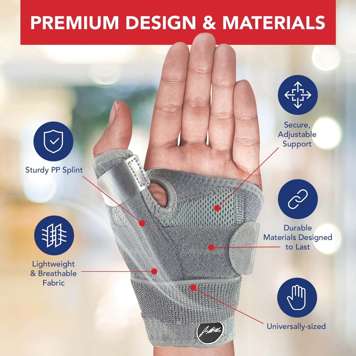 Dr. Arthritis Thumb Brace, Medical Thumb Splint Right & Left Hand, Wrist, Thumb Support, Thumb Spica Splint, Thumb Support for Arthritis (Grey - Single, Thumb Brace)