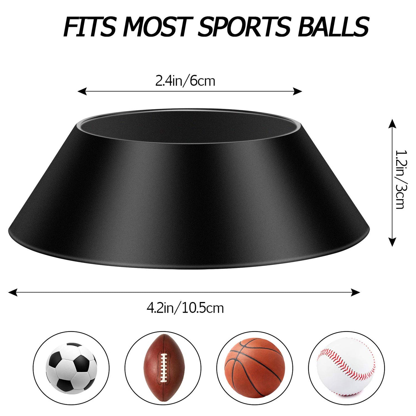 Blulu 6 Pcs Memorabilia Ball Display Stand Pedestal Ball Stand Holder for Soccer Basketball Football Volleyball Softball Bowling(Black)