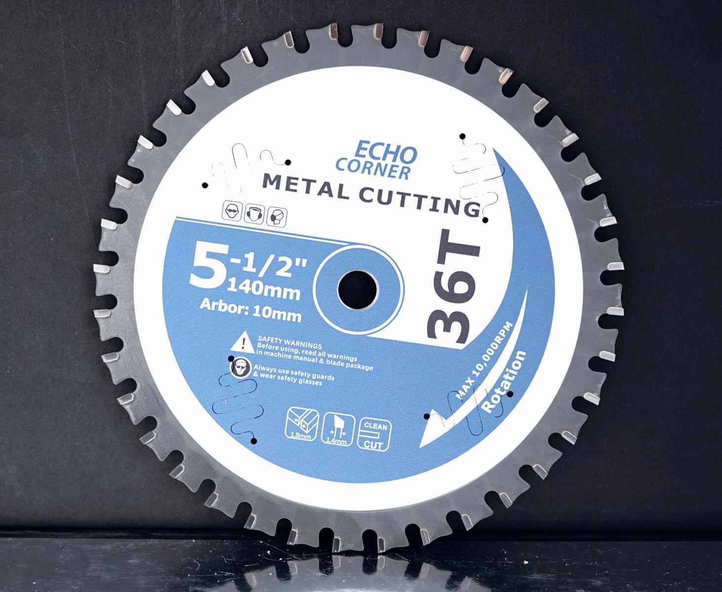 Echo Corner 5-1/2-Inch (10mm Arbor) Metal Cutting Circular Saw Blade, Fast Dry Cool Clean Cut Off Mild Steel, Angel Iron, Ferrous Sheet/Plate/Tube