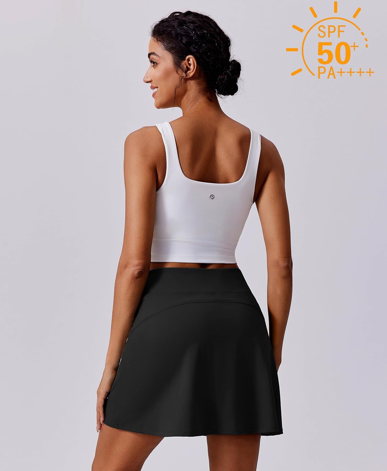 PINSPARK Golf Skorts for Women - High Waisted Tennis Skirt with UPF 50+ Protection & 4 Pockets