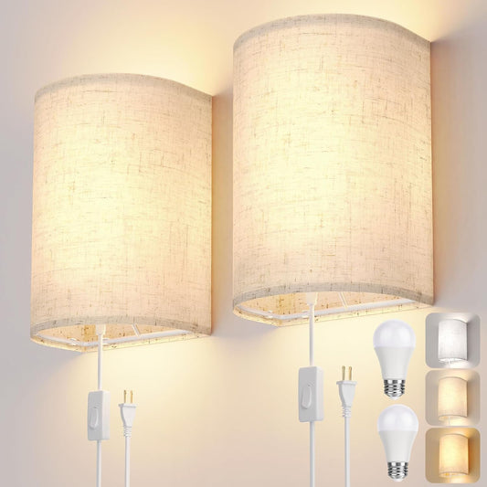 Rechargeable Wireless Wall Sconce Set - Dimmable Magnetic Lamps with 16 RGB Colors for Bedroom & Living Room Decor