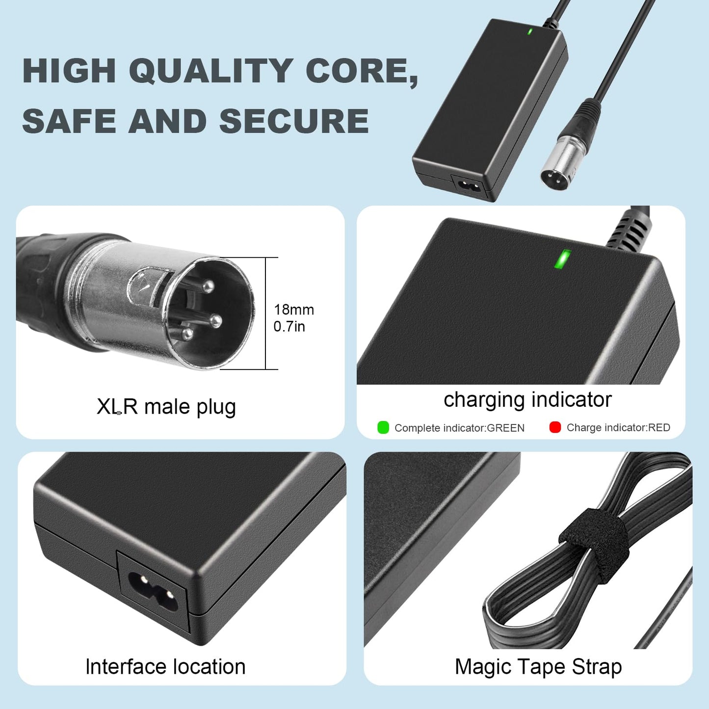 TREE.NB SGS Certified 58W 29V 2A Electric ScooterBike Battery Charger XLR Plug AC Adapter Power Supply