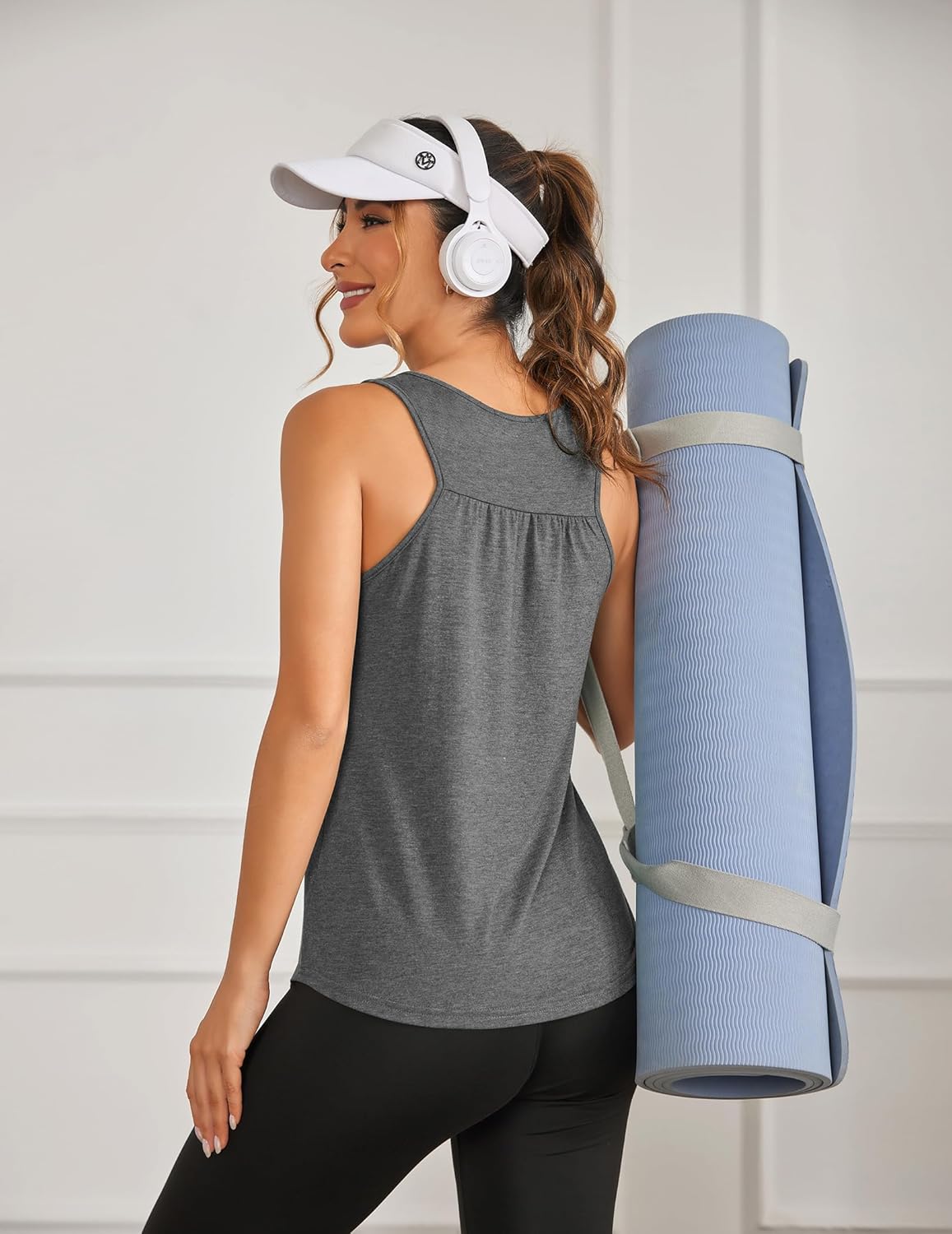 PINSPARK Workout Tops for Women - Lightweight Racerback Tank Shirts | 2 Pack, Sizes S-3XL