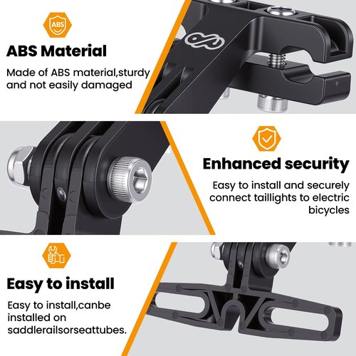Electric Tail Light Bracket, Sports Camera Mount, ABS Stainless Steel, Safety Attachment, Bicycle Camera Holder for Cycling Enthusiasts