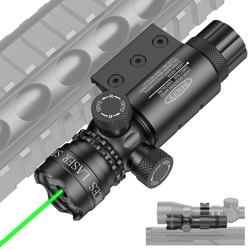 CVLIFE Laser Sight for Rifle with Picatinny Rail Mount/Barrel Mount, Green Laser for Guns, Low-Profile Laser Sight with Pressure Switch