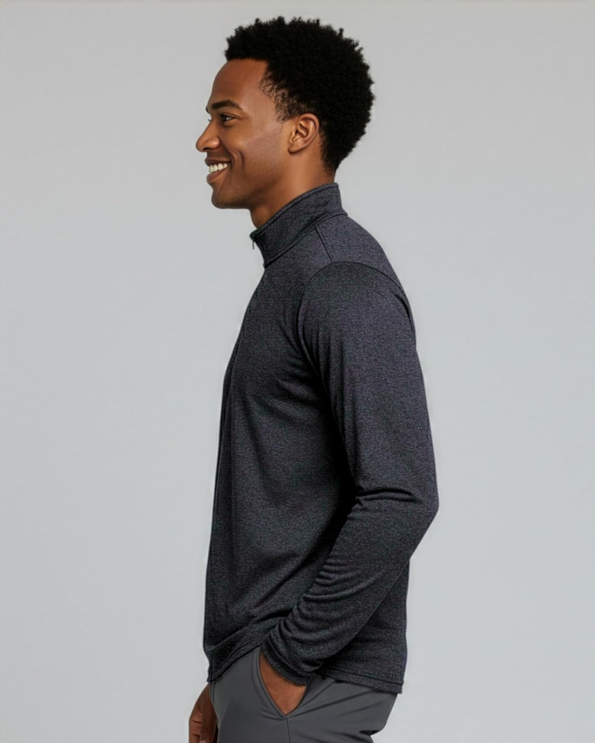 Real Essentials Men's Dry-Fit Active Quarter Zip Pullover - 3 Pack | Athletic Performance, Big & Tall Options