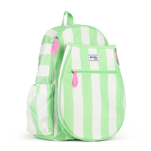 Ame & Lulu Jr. Love Tennis Backpack (Mint/White Cabana Stripe)