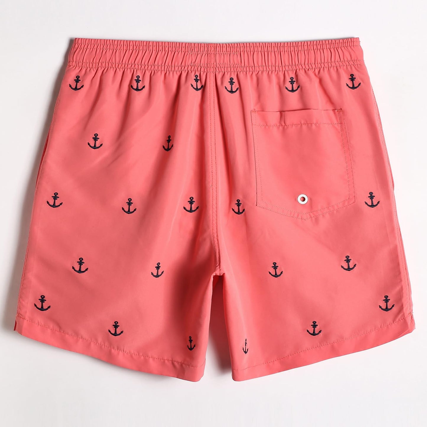 MaaMgic Mens Quick Dry Anchor Swim Trunks with Mesh Lining Swimwear Bathing Suits,Red-glm009,X-Large