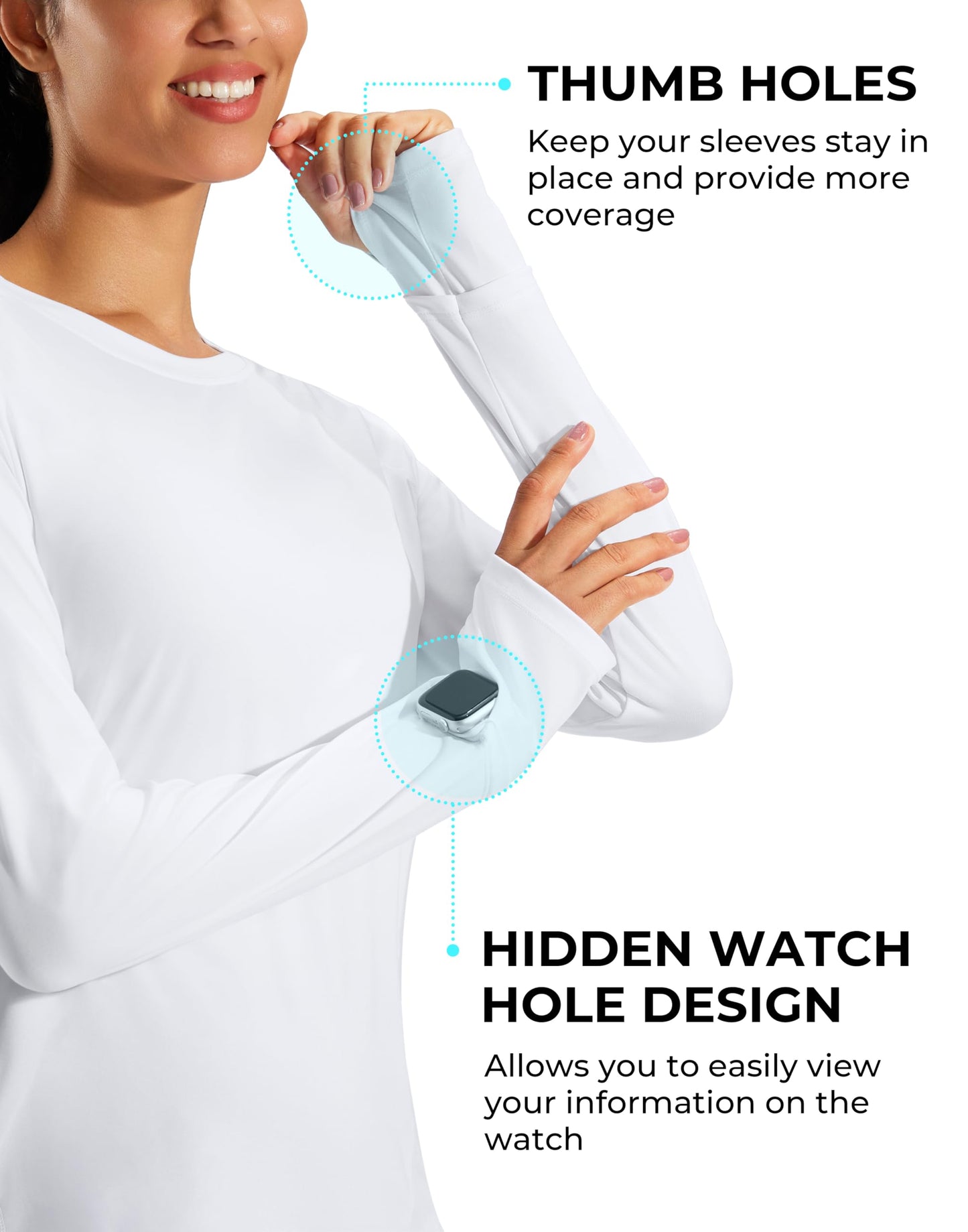 G Gradual Long Sleeve Workout Tops for Women Quick Dry Lightweight Running Athletic Shirts with Zip Pocket Moisture Wicking(White,S)