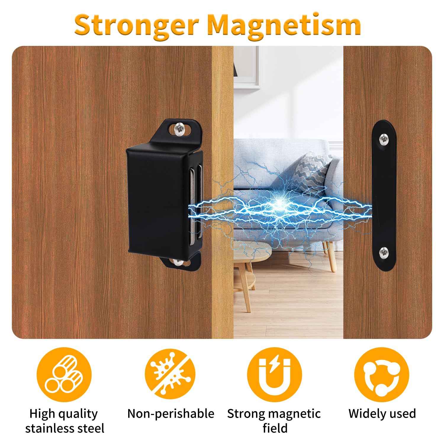 Blifula Cabinet Magnetic Catch 16 Pack Cabinet Door Magnetic Catch with Screws Drawer Magnet Latch Magnetic Closures for Sliding Door Closure Kitchen Closet Closer