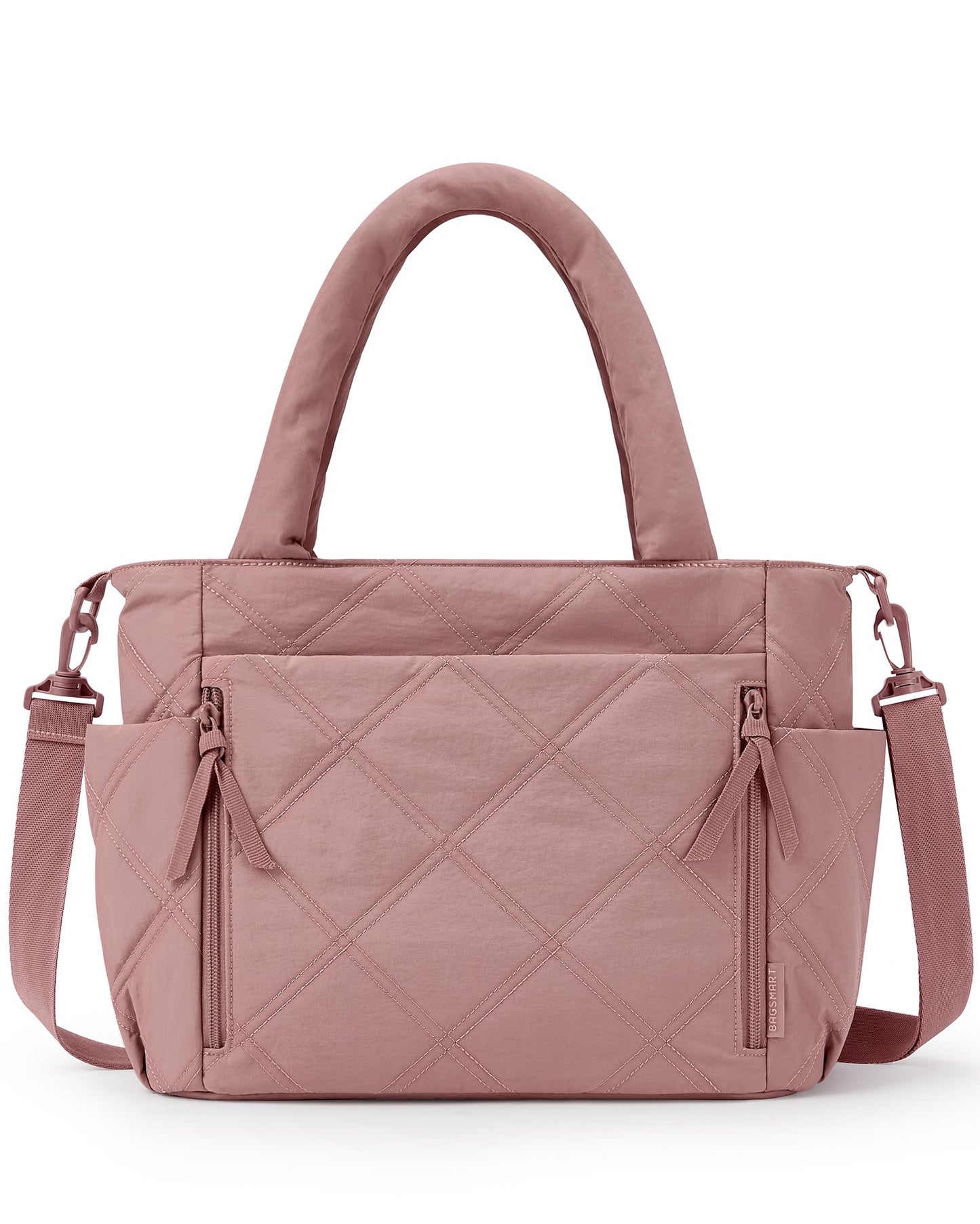 BAGSMART Tote Bag for Women, Puffer Tote with Zipper, Shoulder Bag Handbag Quilted Tote Bag for Travel, Sport, Work