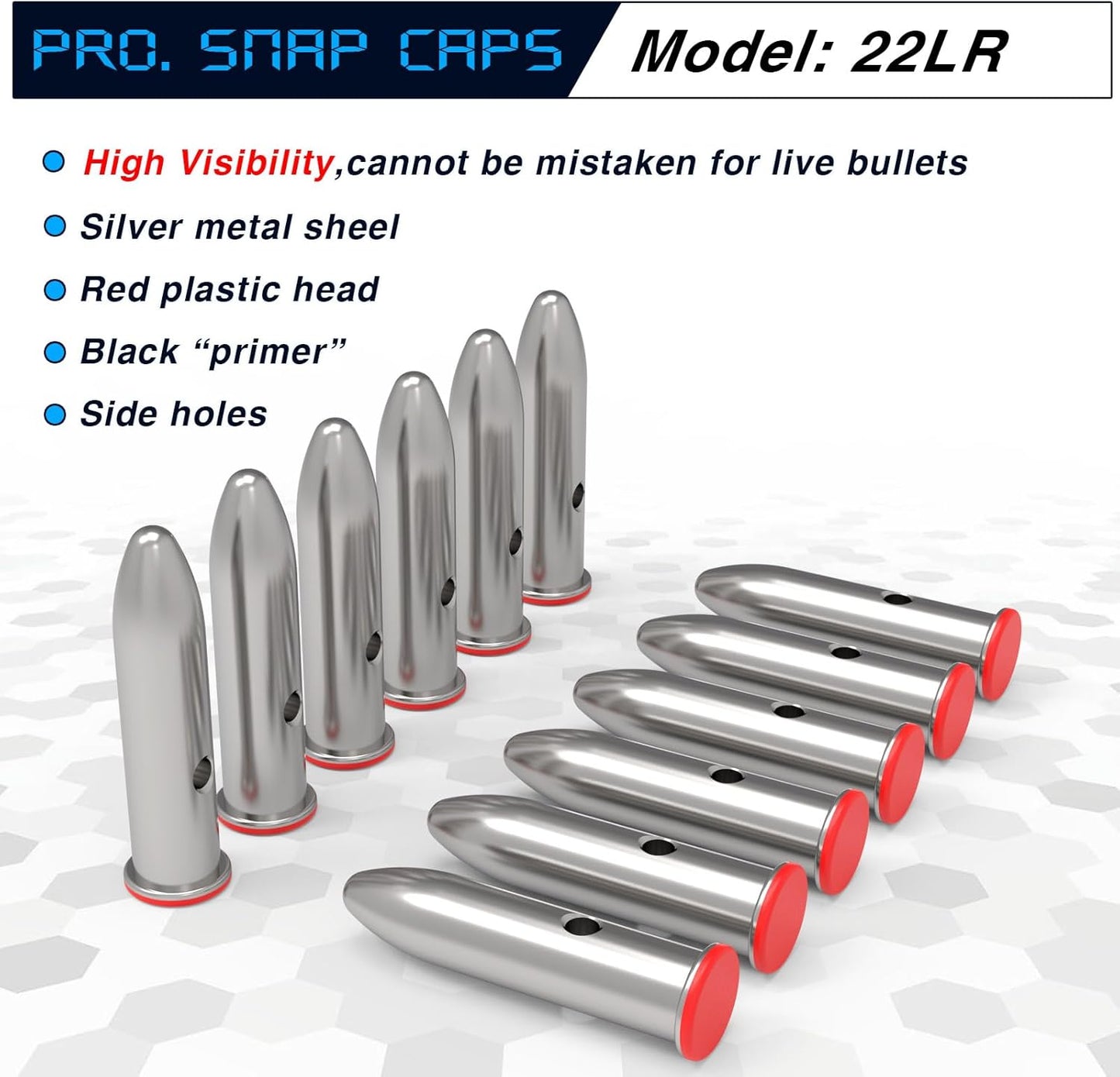 Snap Caps | Reusable Training Dummy Rounds for Safe Dry Fire Practice - Real Weight Simulation