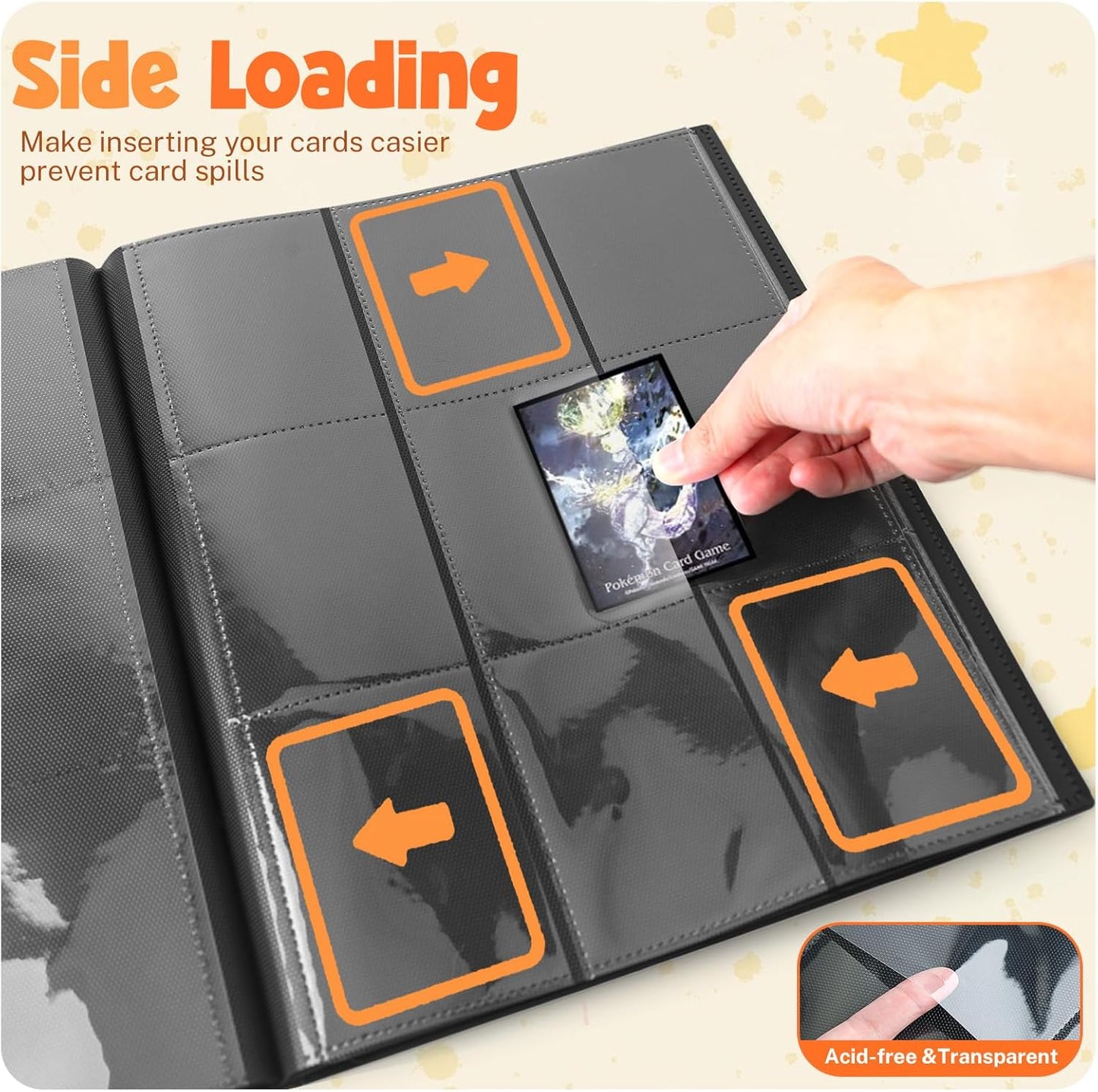 Skiennix Card Binder - 9 Pocket Trading Card Album with 360 Capacity | Premium Black Sports Card Folder
