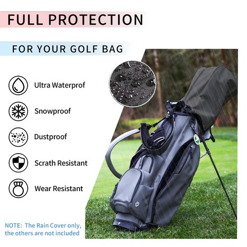 Golf Bag Cover/rain Cover 1680D Nylon Waterproof and dust Cover fits Most 8.5-9 inch Golf Bag/Golf Stand Bag,Golf Accessory Gifts for Any Golfer, Beginner to pro, Golf Alliance Partners