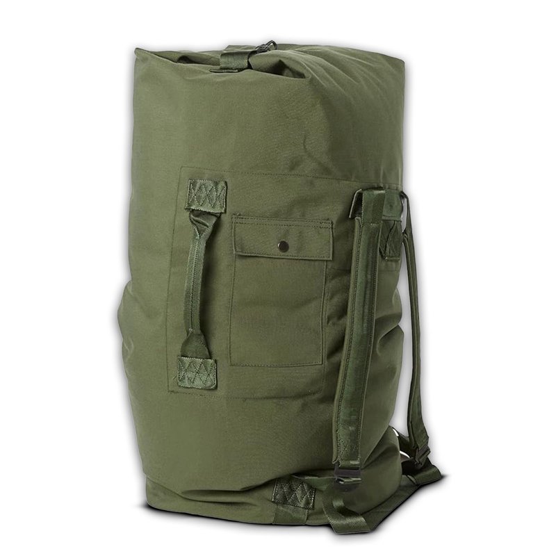 Olive Drab Green Military Style Duffle Bag – 70 lb Nylon Tactical Duffle Bag w/Padded Straps – Water Resistant Large Sport Bag for Travel, Gym, Camping, Hunting & Outdoor Gear