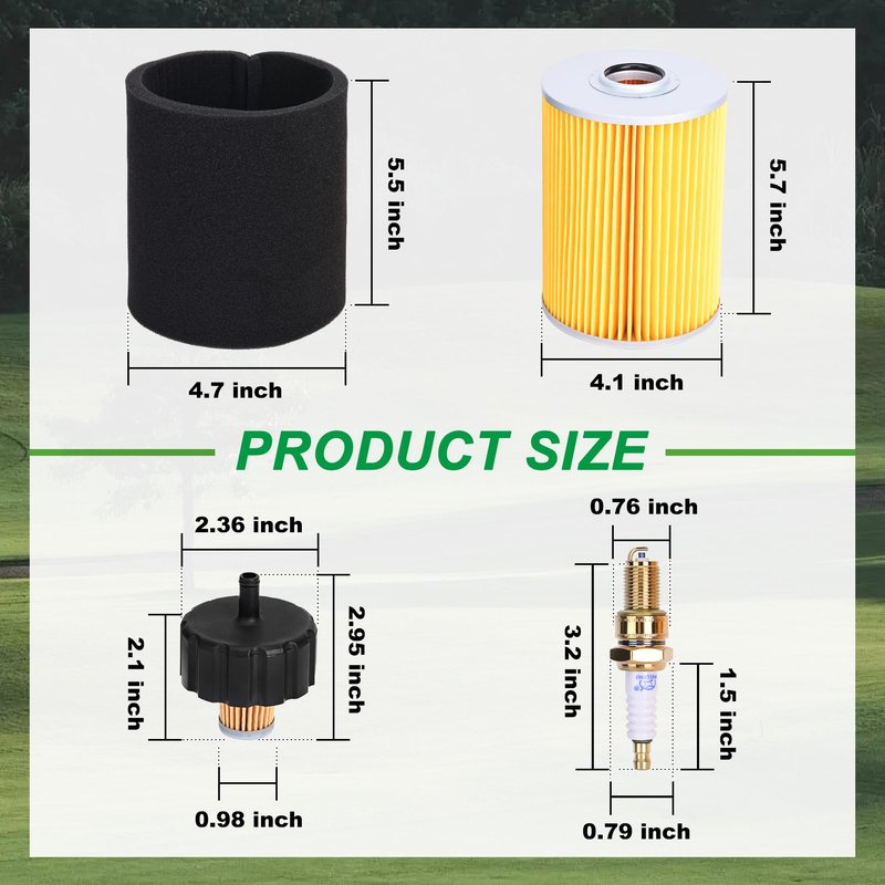 10L0L Golf Cart Air Filter Tune Up Kit for Yamaha with Spark Plug, Filter Kits Set for G2 G8 G9 G11 4 Cycle Gas 1985-1994, Replace J10-14417-00 J38-14450-00