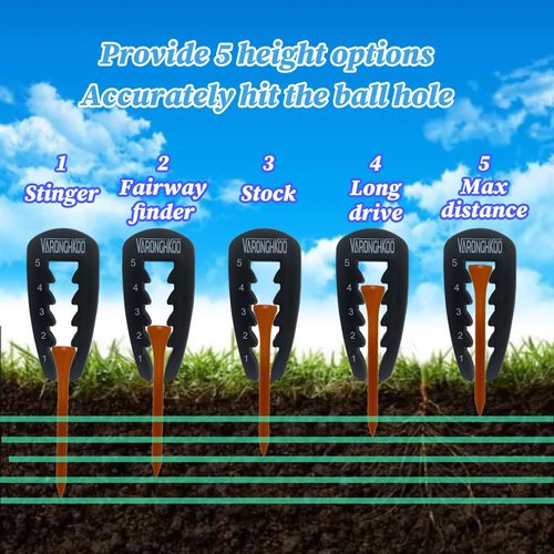 5/10PCS Adjustable Golf Tee Height Tool ProSet, Golf Accessories, Golf Training Aids, Tee Grip Golf Aid, Precision Height Setter for Consistent Swings & Ultimate Practice , Gift Golf Nails (10)