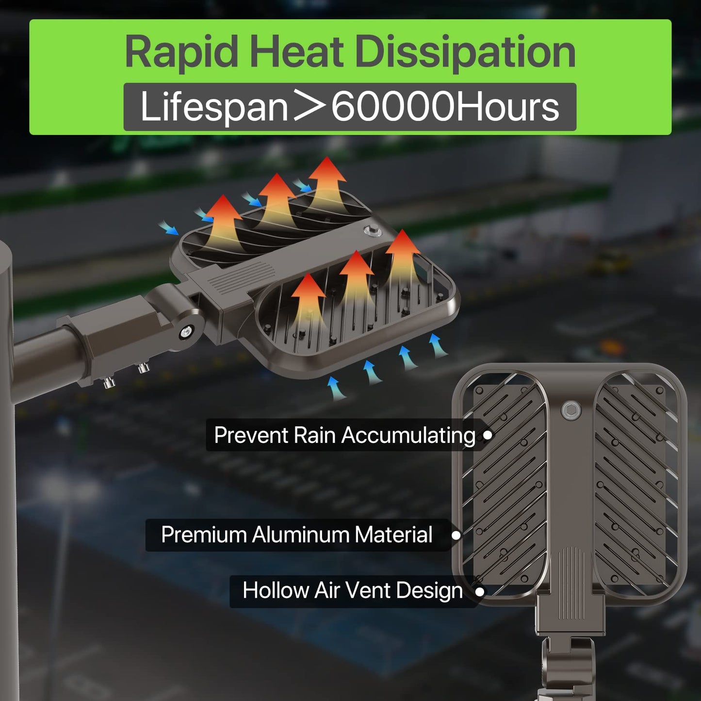 Glitgate 150W Led Parking Lot Light 22500LM 5000K Slip Fitter Mount Street Area Lighting with Dusk to Dawn Photocell 100-277V IP65 Waterproof LED Shoebox Lights for Yard, Roadway ETL Listed