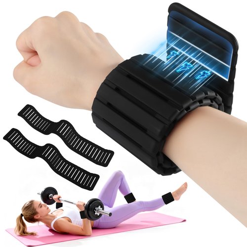 Wrist Weights, Adjustable Magnetic Leg & Arm Weights Bangles 2 Pcs (1LB Each) Silicone Ankle Weights for Women & Men, fits for Gym, Running & Walking, Swimming, Yoga & Pilates (Blackgrey)