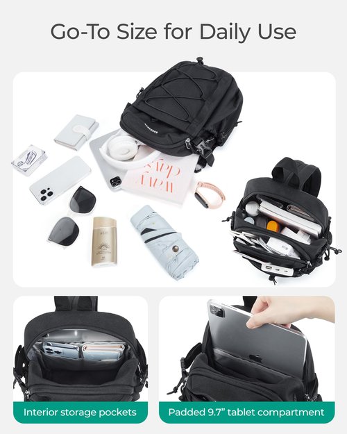BAGSMART Small Crossbody Sling Bag, Crossbody Daypack, Chest Shoulder Bag Hiking Small Backpack for Casual Travel Sport