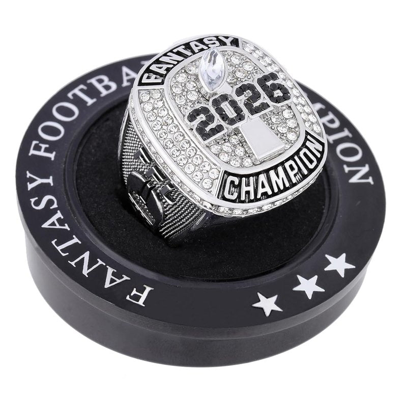 ZZXZJW 2026 Fantasy Football Championship Ring Trophy Award for Fantasy Football League Winner (Model 6, Size 11)