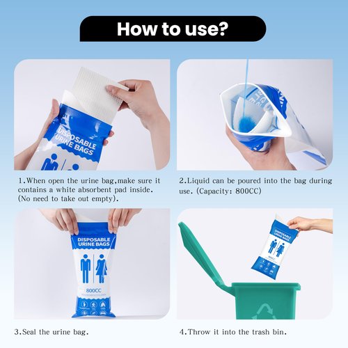 COZYPEPE Disposable Urine Bag for Emergency Use, 24 PCS 800ML Unisex Urinal Bag,Travel Urine Bag, Portable Toilet Bag, Vomit Bag for Camping, Traffic Jams, Pregnant, Patients, Hiking and Kids